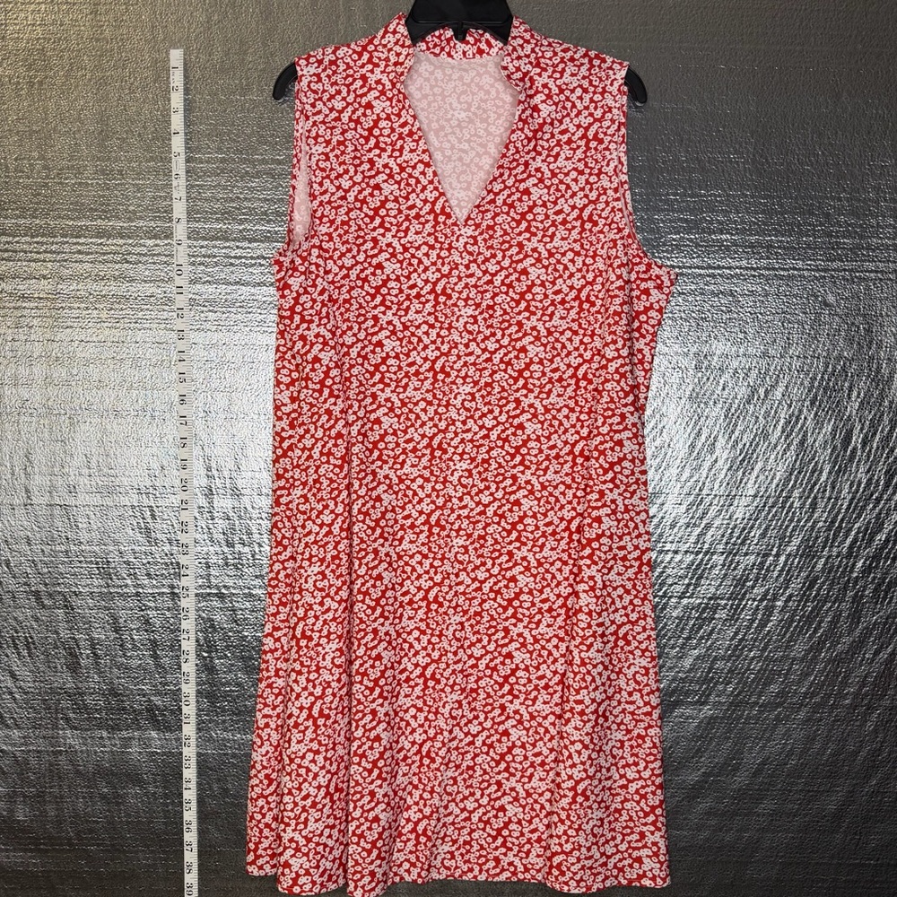 Source Unknown Red Floral Midi Dress